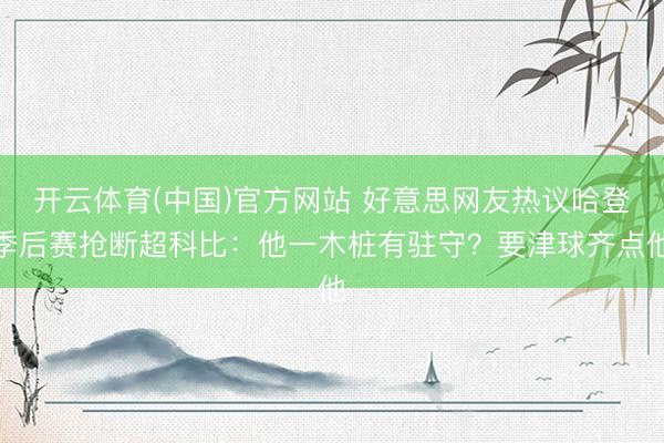 开云体育(中国)官方网站 好意思网友热议哈登季后赛抢断超科比：他一木桩有驻守？要津球齐点他