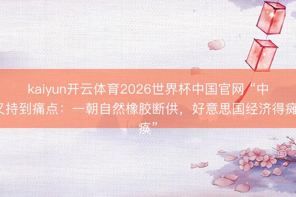 kaiyun开云体育2026世界杯中国官网 “中国又持到痛点:一朝自然橡胶断供,好意思国经济得瘫痪”