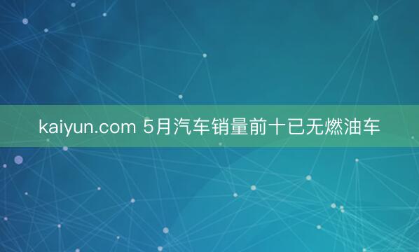 kaiyun.com 5月汽车销量前十已无燃油车