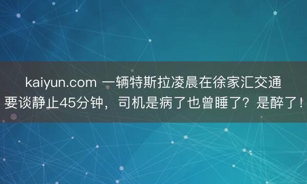 kaiyun.com 一辆特斯拉凌晨在徐家汇交通要谈静止45分钟,司机是病了也曾睡了?是醉了!