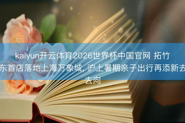 kaiyun开云体育2026世界杯中国官网 拓竹华东首店落地上海万象城， 沪上暑期亲子出行再添新去向